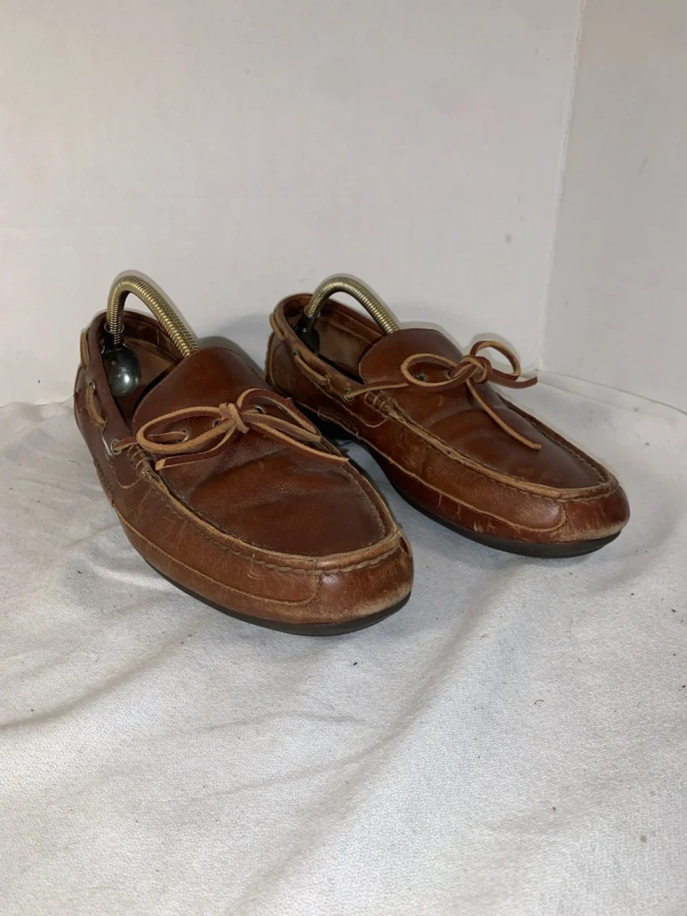 Polo by Ralph Lauren Brown Leather Moc-Toe Boat Shoes